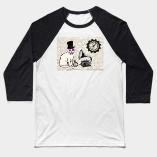 Steampunk Cat Baseball T-Shirt